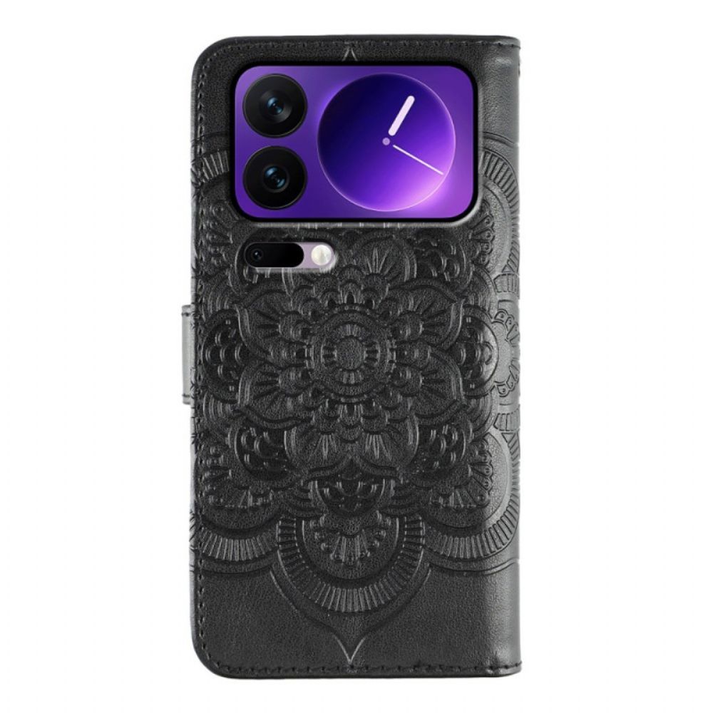 Leren Hoesje Xiaomi 17 Pro Bedrukte Mandala Bescherming Hoesje
