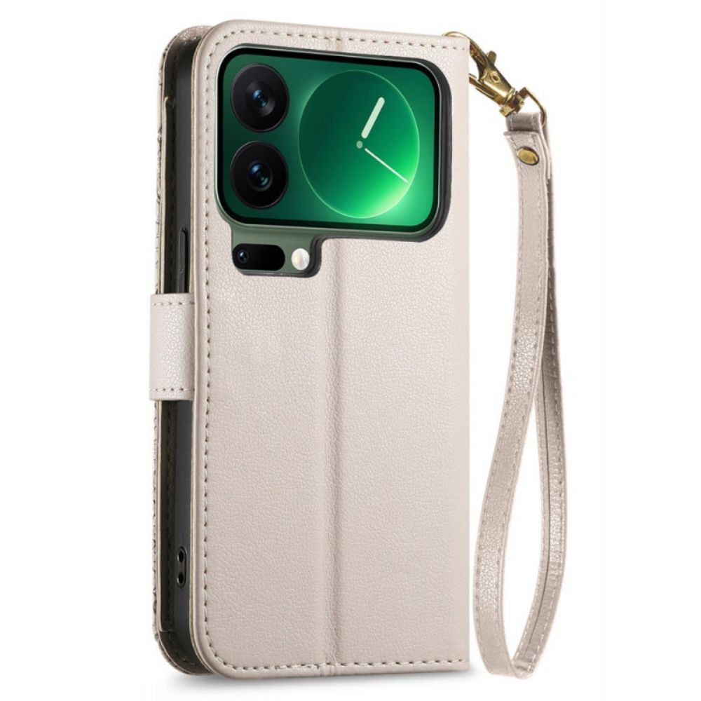 Leren Hoesje Xiaomi 17 Pro Bloemen- En Bladpatroon Bescherming Hoesje