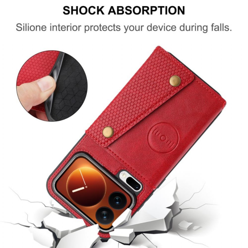 Leren Hoesje Xiaomi 17 Pro Kaarthouder En Standaard Bescherming Hoesje