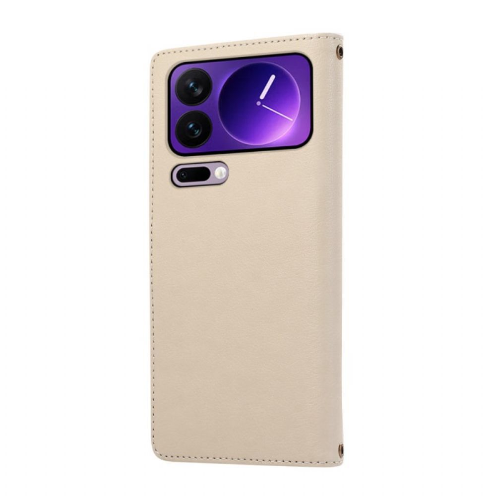 Leren Hoesje Xiaomi 17 Pro Portemonnee Met Riem