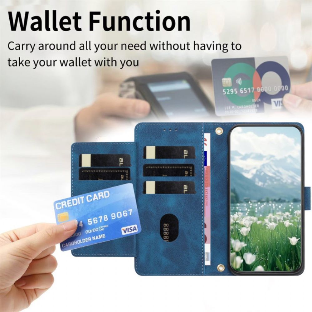 Leren Hoesje Xiaomi 17 Pro Portemonnee Met Tulpendesign