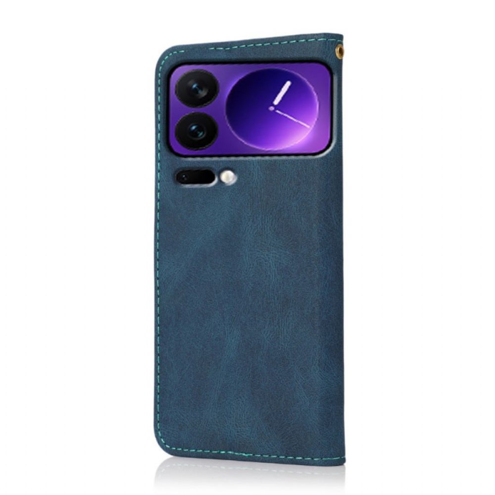 Leren Hoesje Xiaomi 17 Pro Tweekleurig