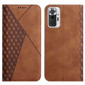 Bescherming Hoesje voor Xiaomi Redmi Note 10 Pro Folio-hoesje Geo Leereffect