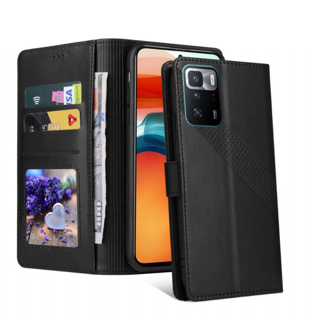 Flip Case voor Xiaomi Redmi Note 10 Pro Ledereffect Gq.utrobe