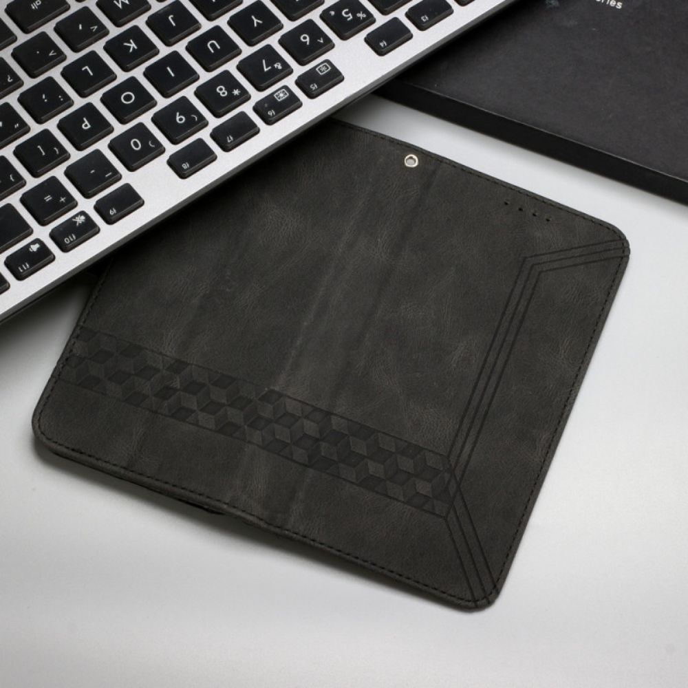 Flip Case voor Xiaomi Redmi Note 10 Pro Met Ketting Geometrische Strookrand