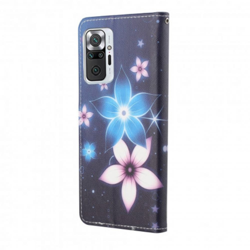 Folio-hoesje voor Xiaomi Redmi Note 10 Pro Met Ketting Maanbloemband