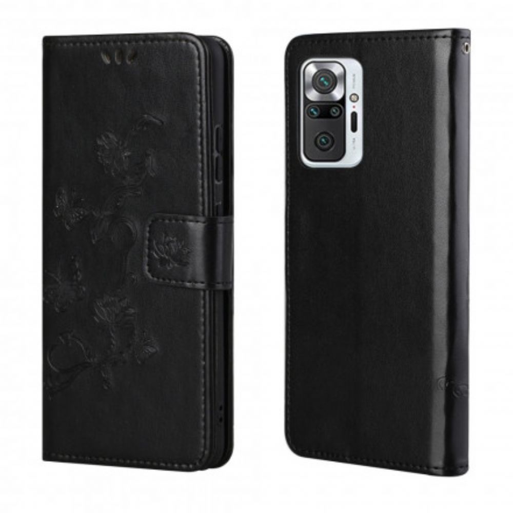 Folio-hoesje voor Xiaomi Redmi Note 10 Pro Vlinders En Bloemen
