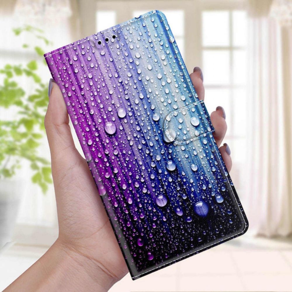 Folio-hoesje voor Xiaomi Redmi Note 10 Pro Waterdruppels Met Koord