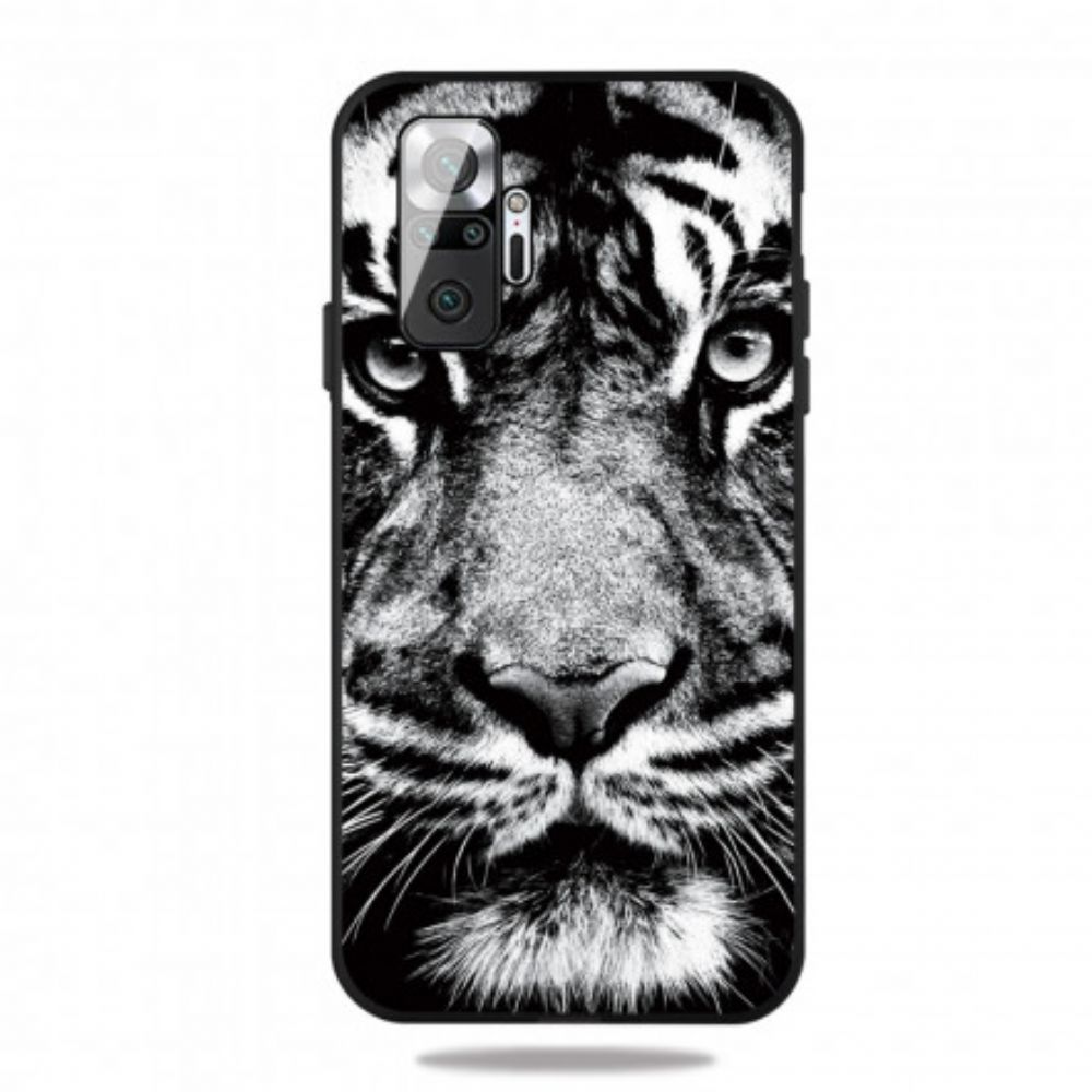 Hoesje voor Xiaomi Redmi Note 10 Pro Zwarte En Witte Tijger