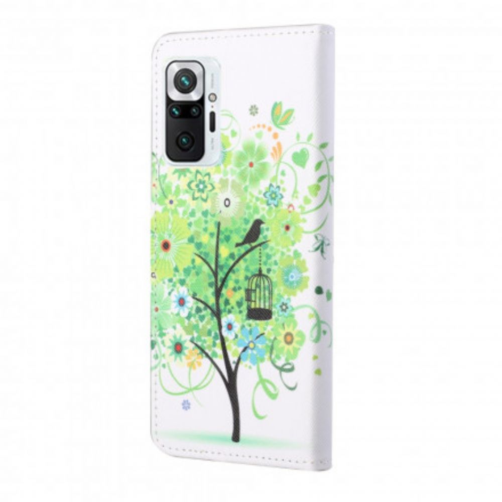 Leren Hoesje voor Xiaomi Redmi Note 10 Pro Groene Boom