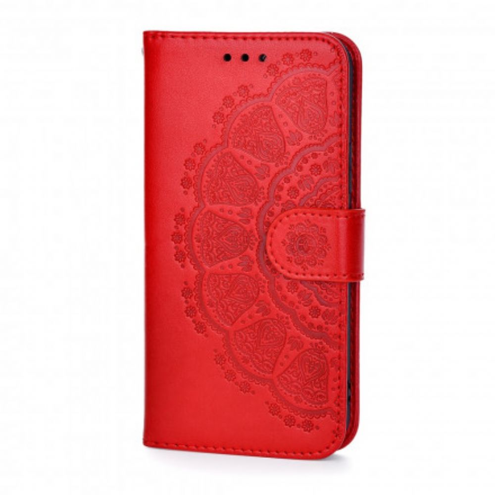 Leren Hoesje voor Xiaomi Redmi Note 10 Pro Koraal Mandala