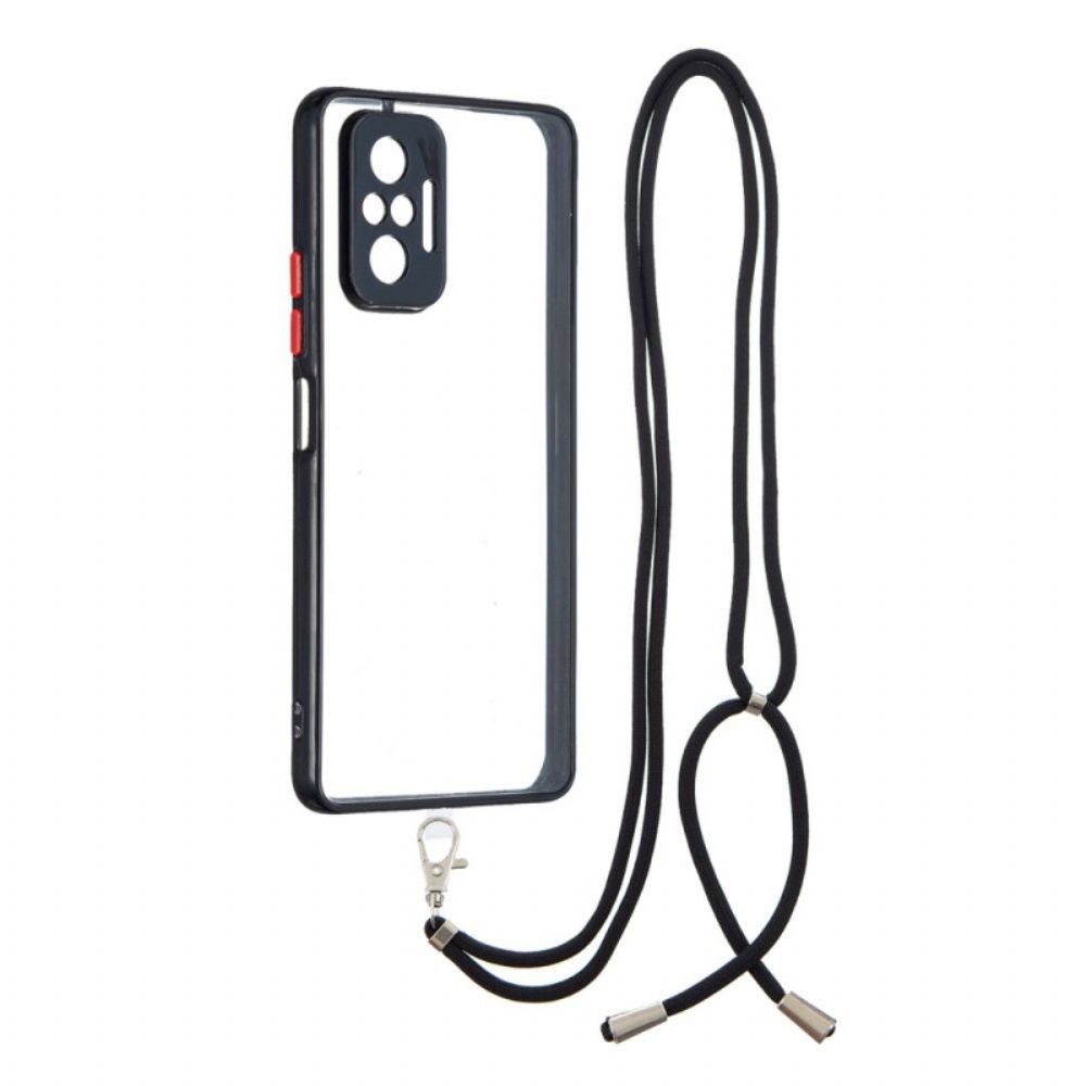 Telefoonhoesje voor Xiaomi Redmi Note 10 Pro Hybride Met Gekleurd Snoer