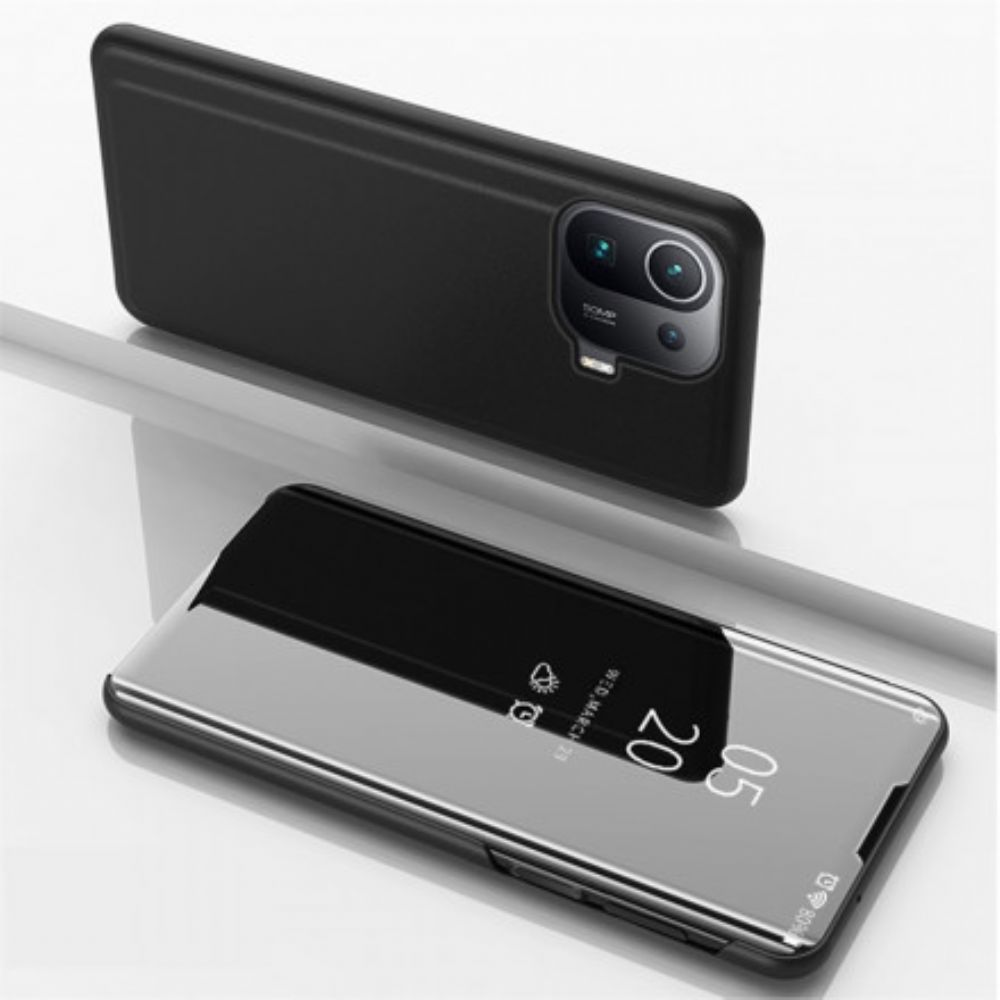 Bescherming Hoesje voor Xiaomi Mi 11 Pro Spiegel En Kunstleer