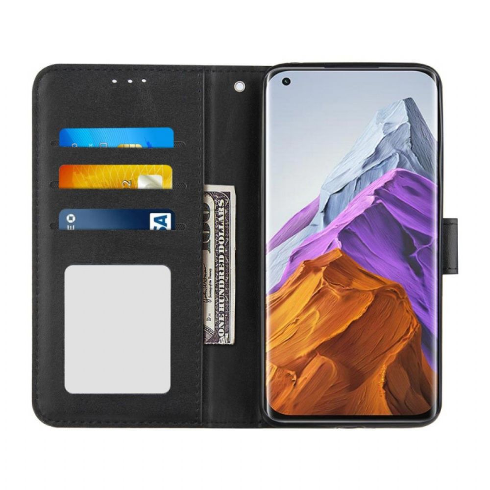Folio-hoesje voor Xiaomi Mi 11 Pro Met Ketting Leerstijl Met Geometrische Bandjes