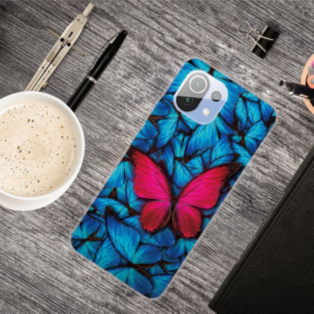 Telefoonhoesje voor Xiaomi Mi 11 Pro Flexibele Vlinders