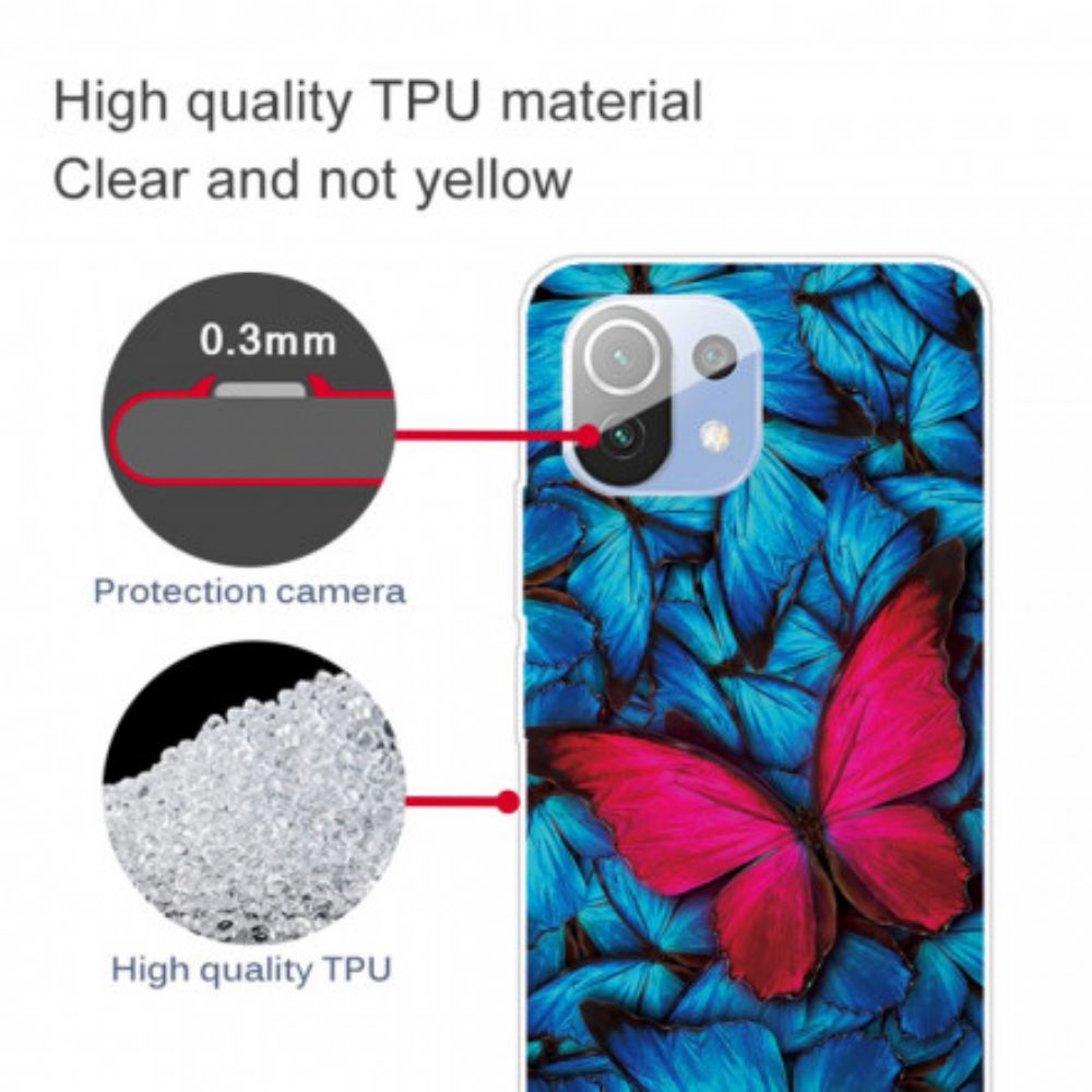 Telefoonhoesje voor Xiaomi Mi 11 Pro Flexibele Vlinders