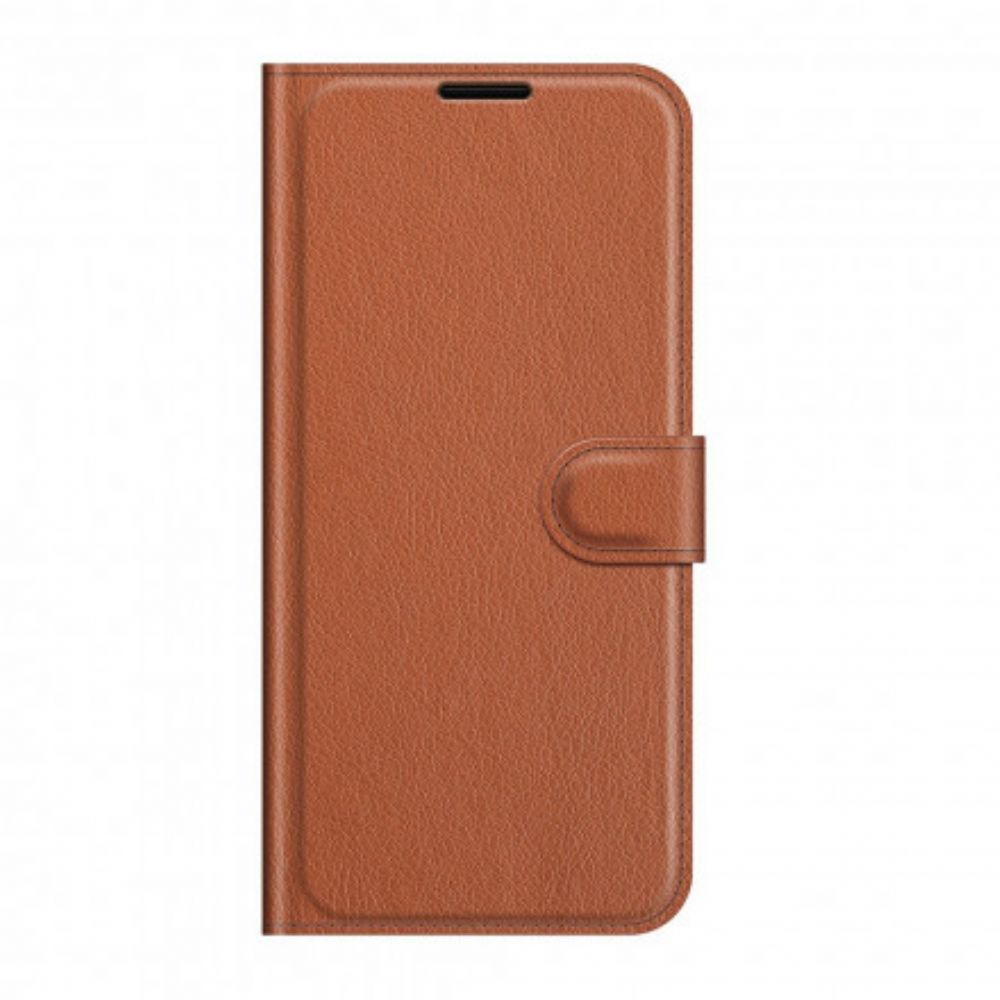 Folio-hoesje voor Vivo Y72 5G Klassiek Litchi Kunstleer