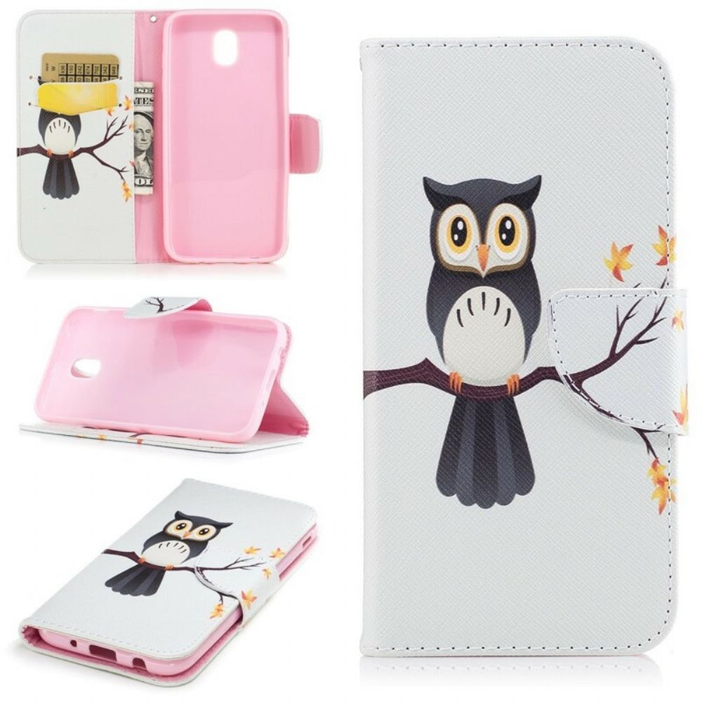 Flip Case voor Samsung Galaxy J5 2017 Uil Zat Op Tak