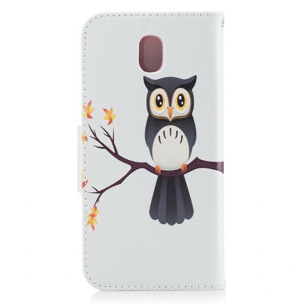 Flip Case voor Samsung Galaxy J5 2017 Uil Zat Op Tak
