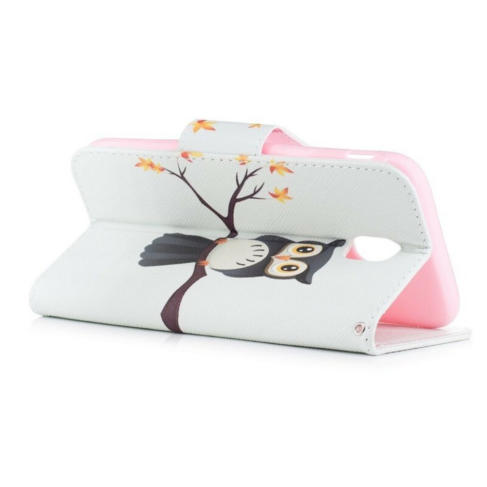 Flip Case voor Samsung Galaxy J5 2017 Uil Zat Op Tak
