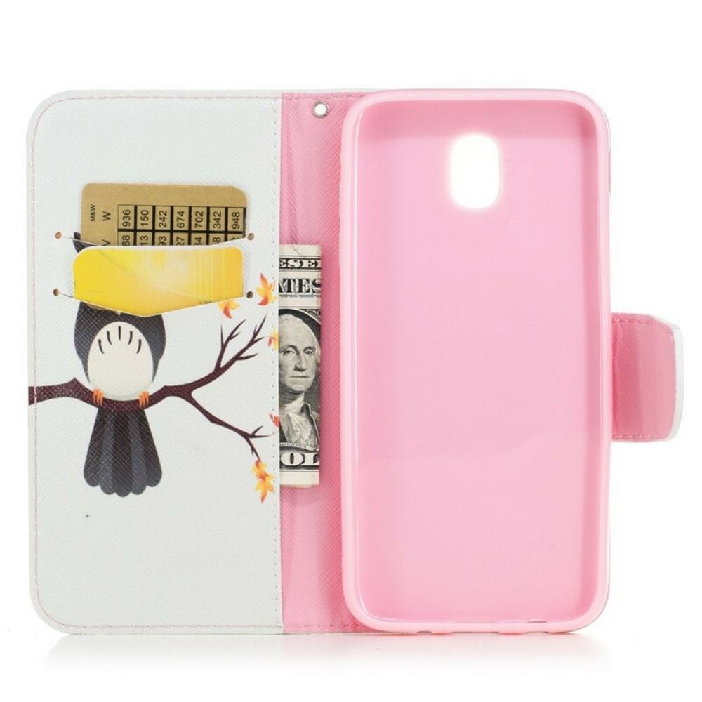 Flip Case voor Samsung Galaxy J5 2017 Uil Zat Op Tak