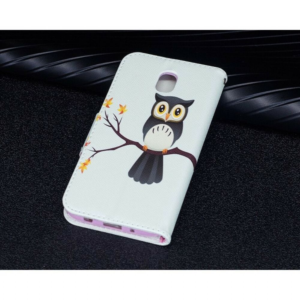 Flip Case voor Samsung Galaxy J5 2017 Uil Zat Op Tak