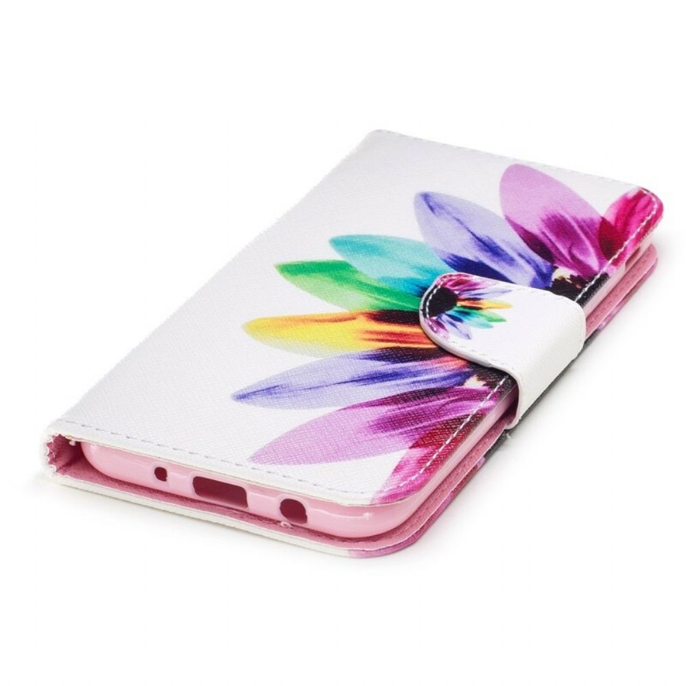Leren Hoesje voor Samsung Galaxy J5 2017 Aquarel Bloem