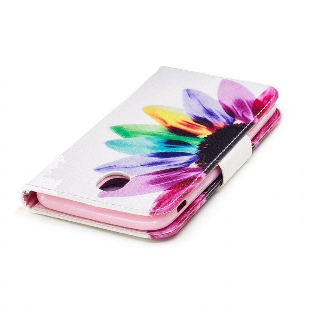 Leren Hoesje voor Samsung Galaxy J5 2017 Aquarel Bloem