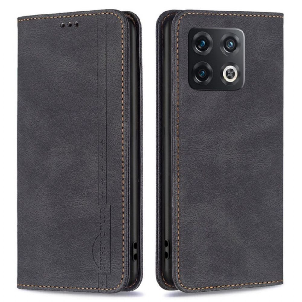 Bescherming Hoesje voor OnePlus 10 Pro 5G Folio-hoesje Binfen Kleur Rfid Naaien
