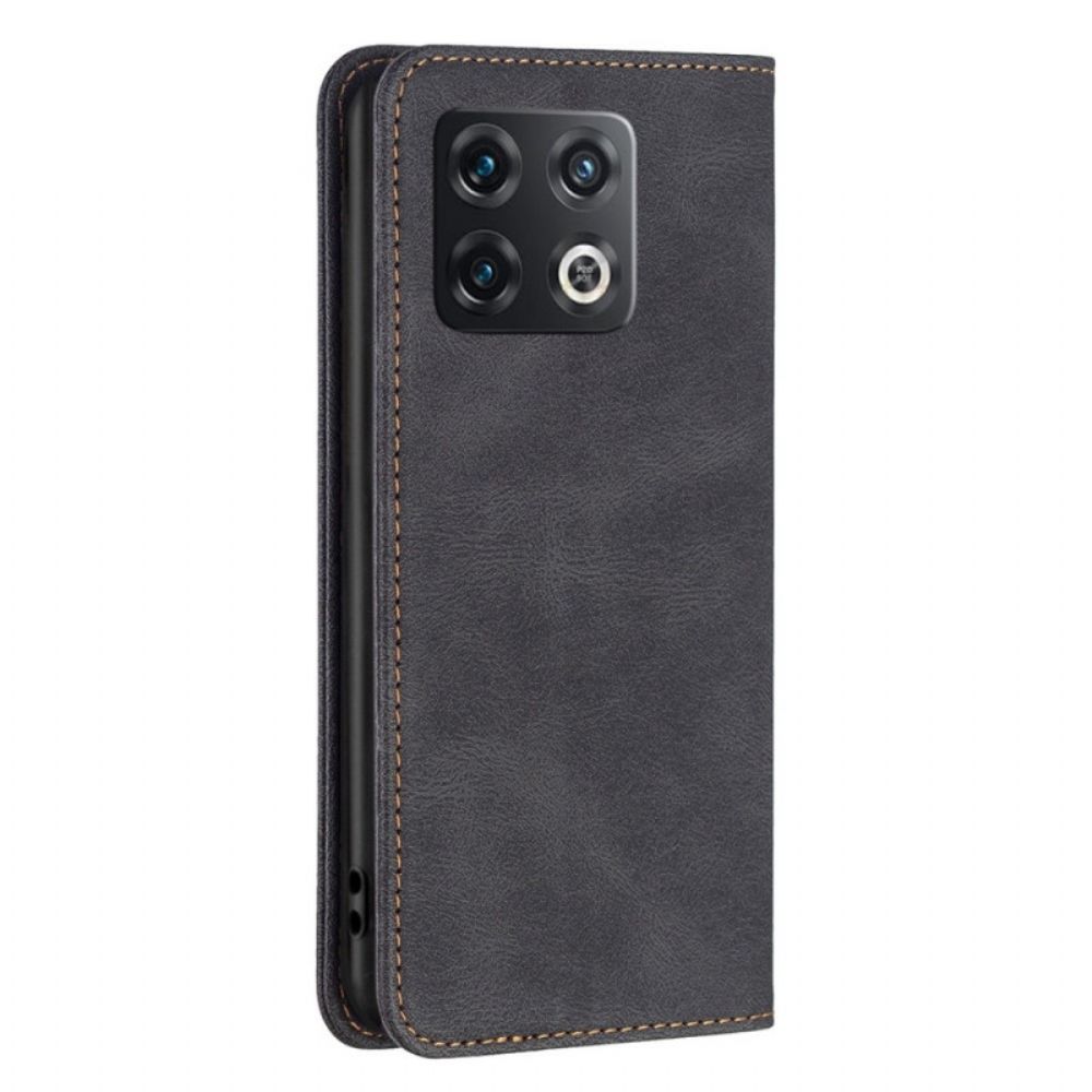 Bescherming Hoesje voor OnePlus 10 Pro 5G Folio-hoesje Binfen Kleur Rfid Naaien