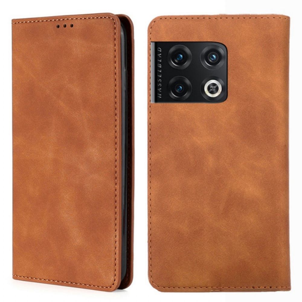 Bescherming Hoesje voor OnePlus 10 Pro 5G Folio-hoesje Leerstijl
