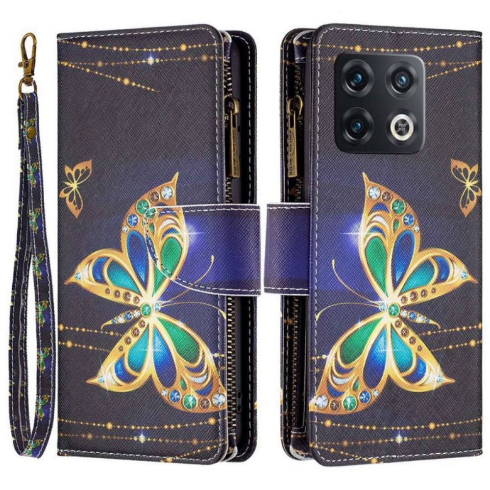 Folio-hoesje voor OnePlus 10 Pro 5G Vlinderszak Met Rits