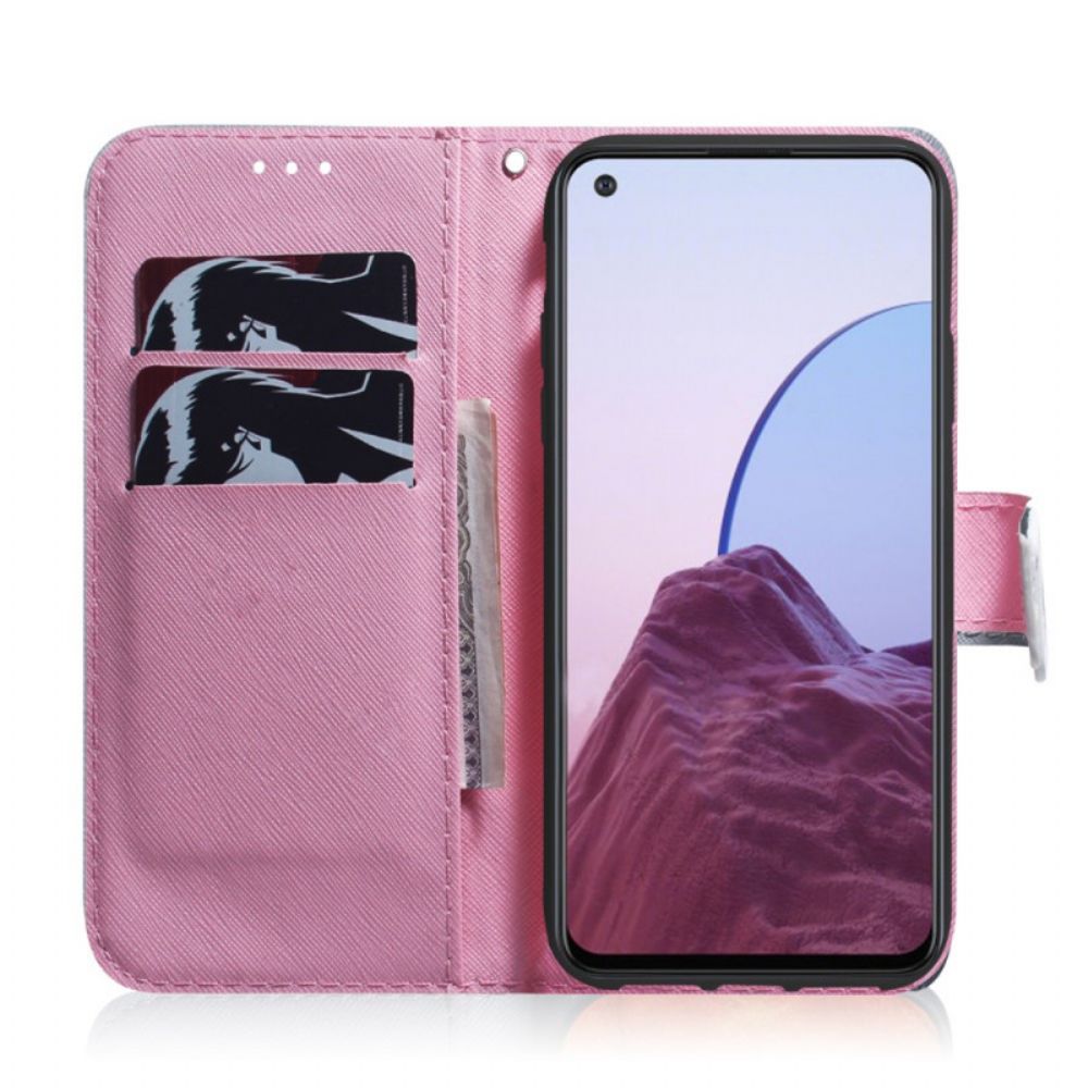 Leren Hoesje voor OnePlus 10 Pro 5G Oude Roze Bloem