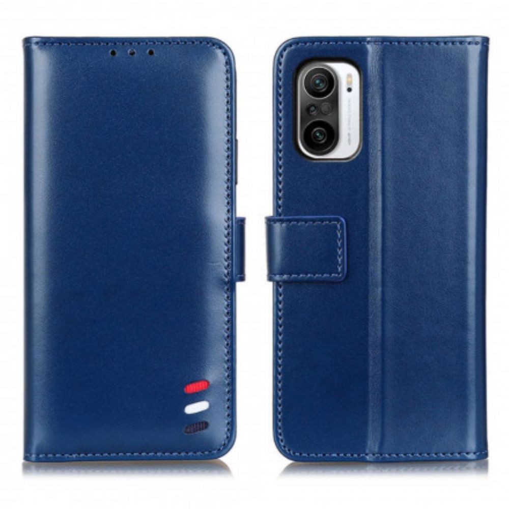 Folio-hoesje voor Xiaomi Mi 11i 5G / Poco F3 Driekleurig Leereffect