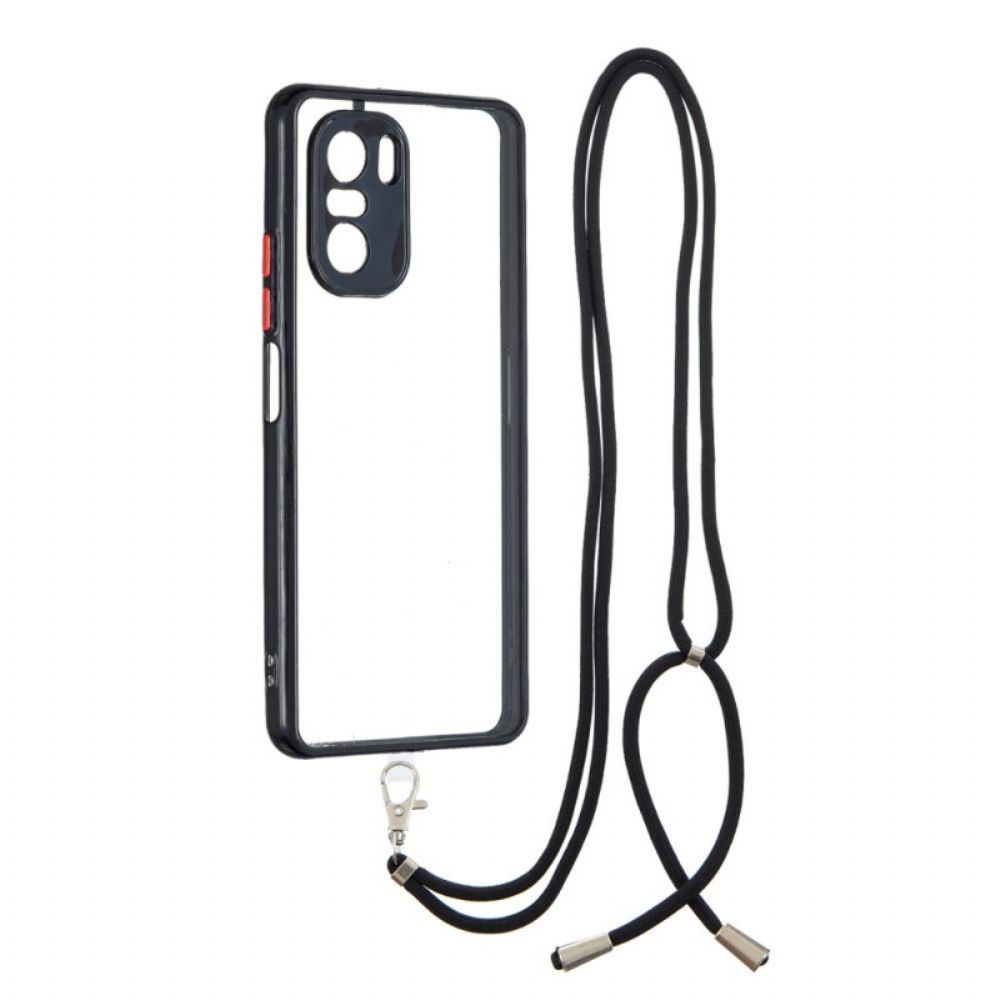 Hoesje voor Xiaomi Mi 11i 5G / Poco F3 Hybride Met Gekleurd Snoer