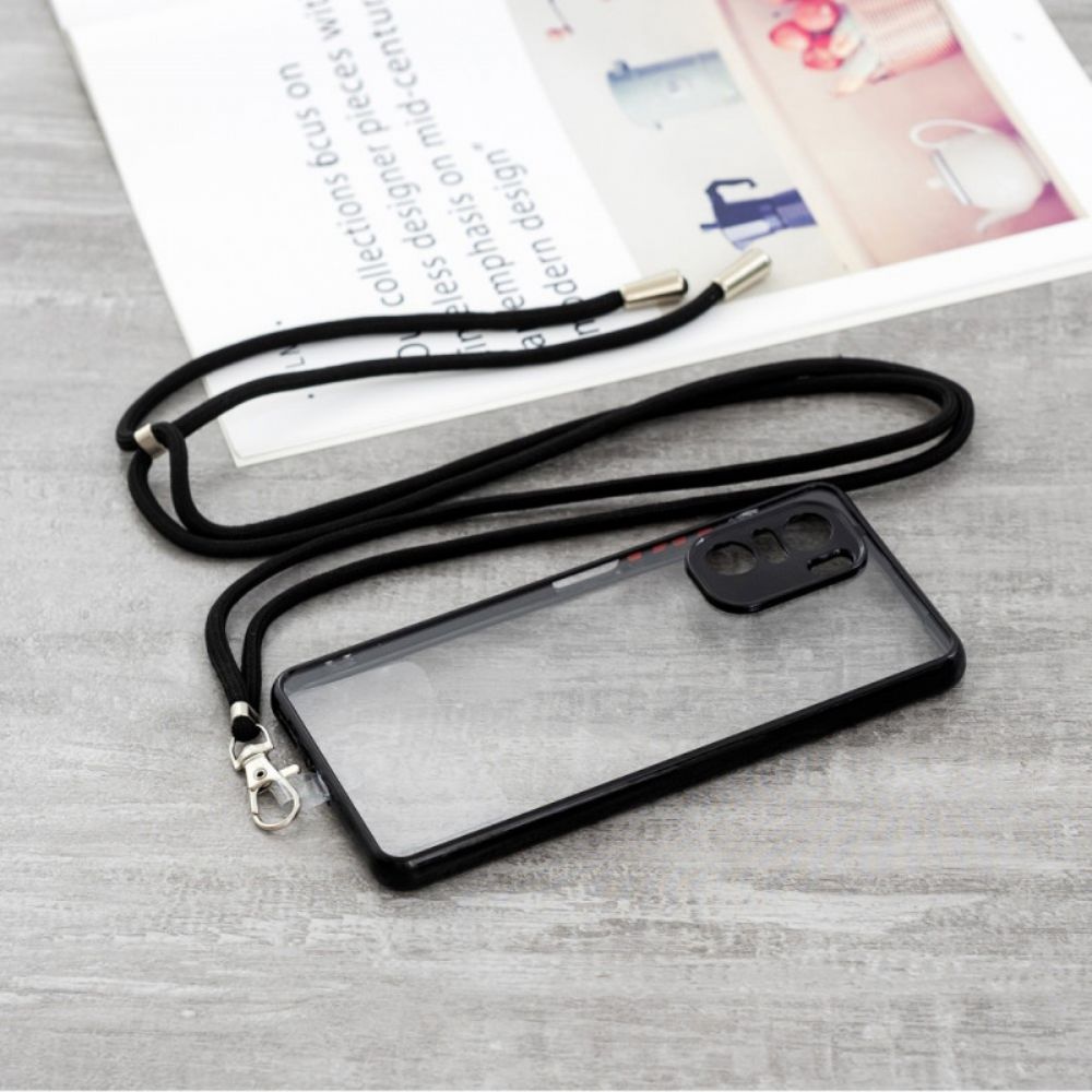 Hoesje voor Xiaomi Mi 11i 5G / Poco F3 Hybride Met Gekleurd Snoer