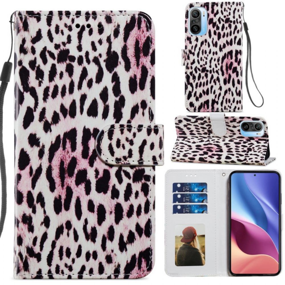 Leren Hoesje voor Xiaomi Mi 11i 5G / Poco F3 Luipaardprint