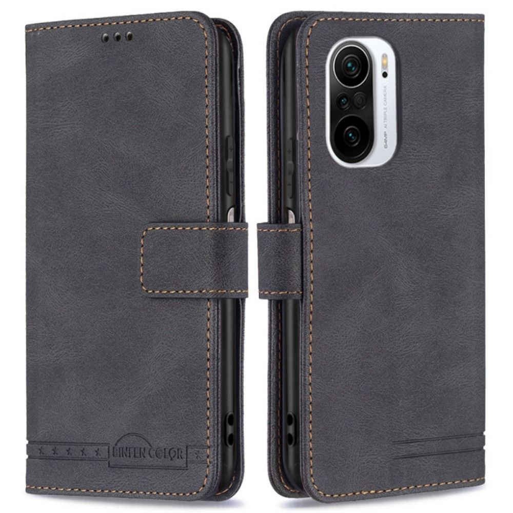Leren Hoesje voor Xiaomi Mi 11i 5G / Poco F3 Rfid Binfen-kleur