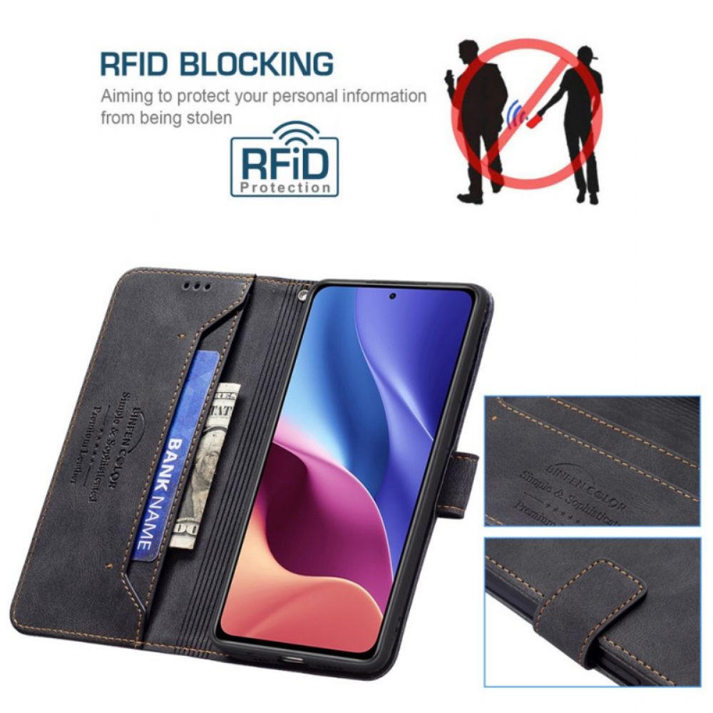 Leren Hoesje voor Xiaomi Mi 11i 5G / Poco F3 Rfid Binfen-kleur