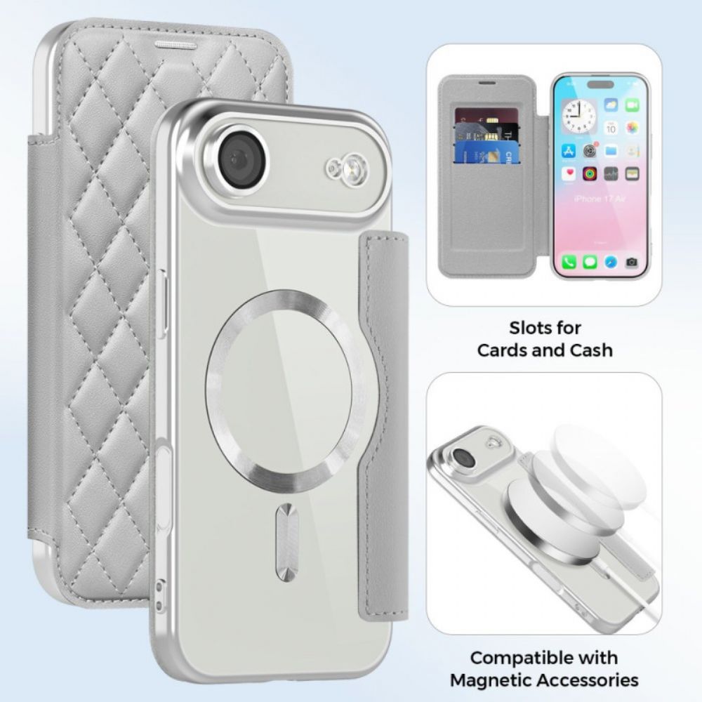 Folio-hoesje iPhone Air Magsafe-compatibel Gewatteerd Bescherming Hoesje