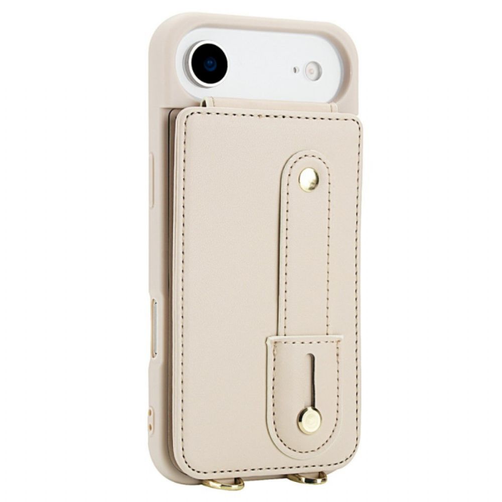 Hoesje iPhone Air Kaarthouder En Schouderband Bescherming Hoesje