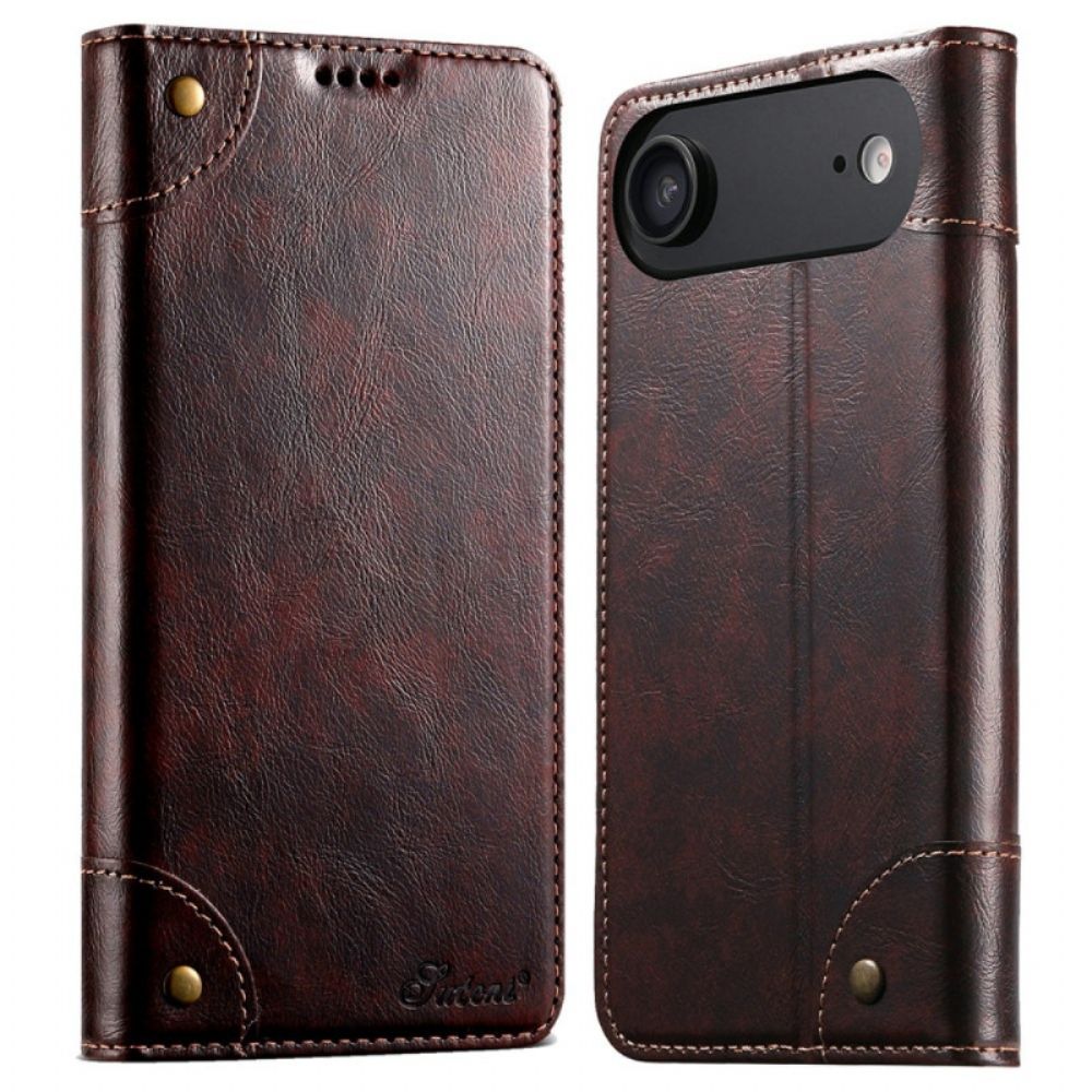 Leren Hoesje iPhone Air Vintage Suteni