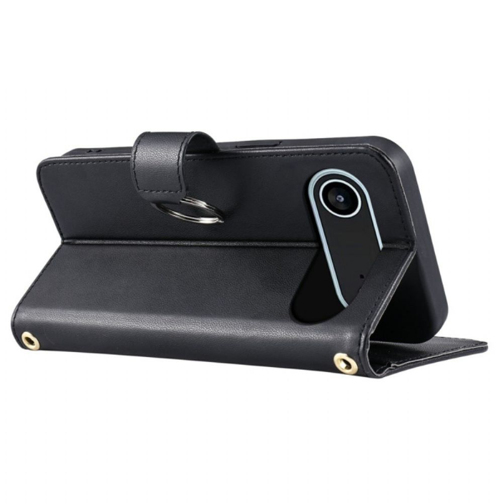 Leren Hoesje Voor iPhone Air Gewatteerde Portemonnee Met Koord En Schouderband