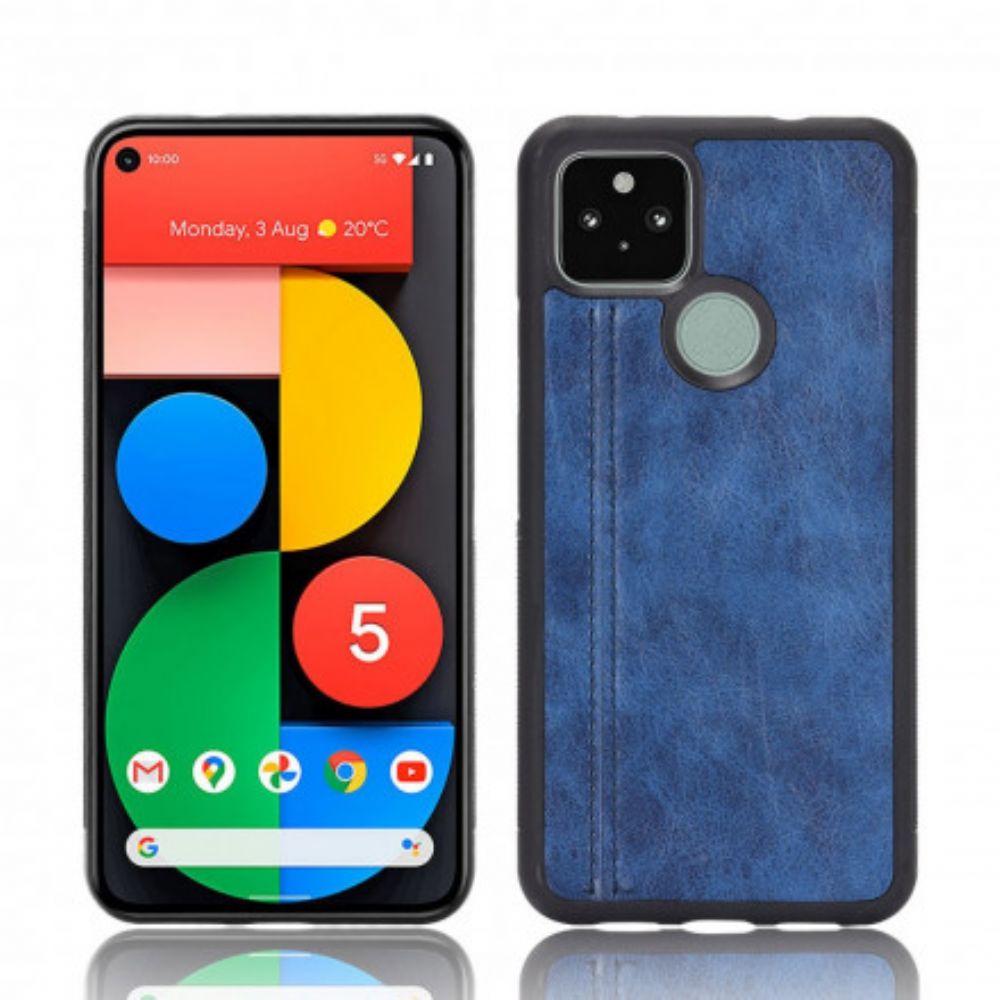 Hoesje voor Google Pixel 4A 5G Naad Leereffect