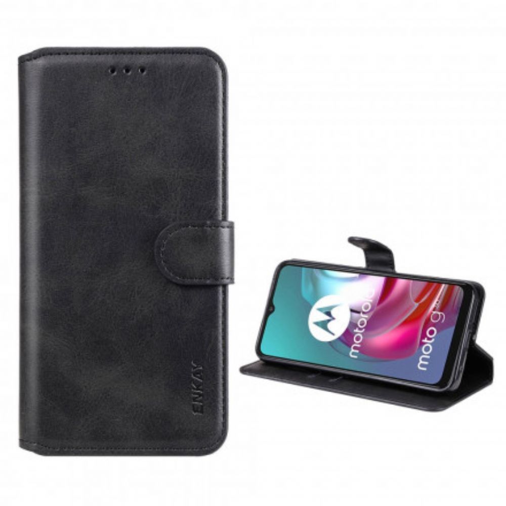Flip Case voor Moto G10 / G30 Enkay Kunstleer