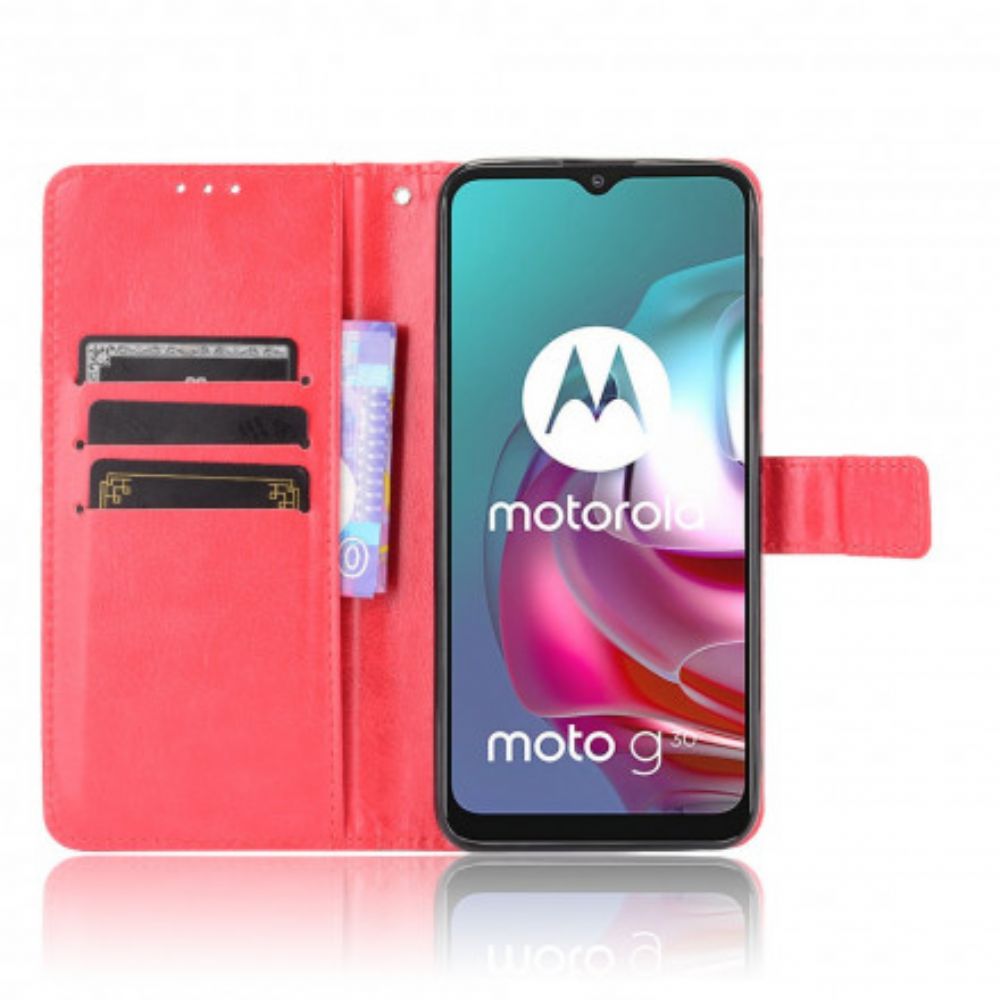 Folio-hoesje voor Moto G10 / G30 Flitsachtig Kunstleer