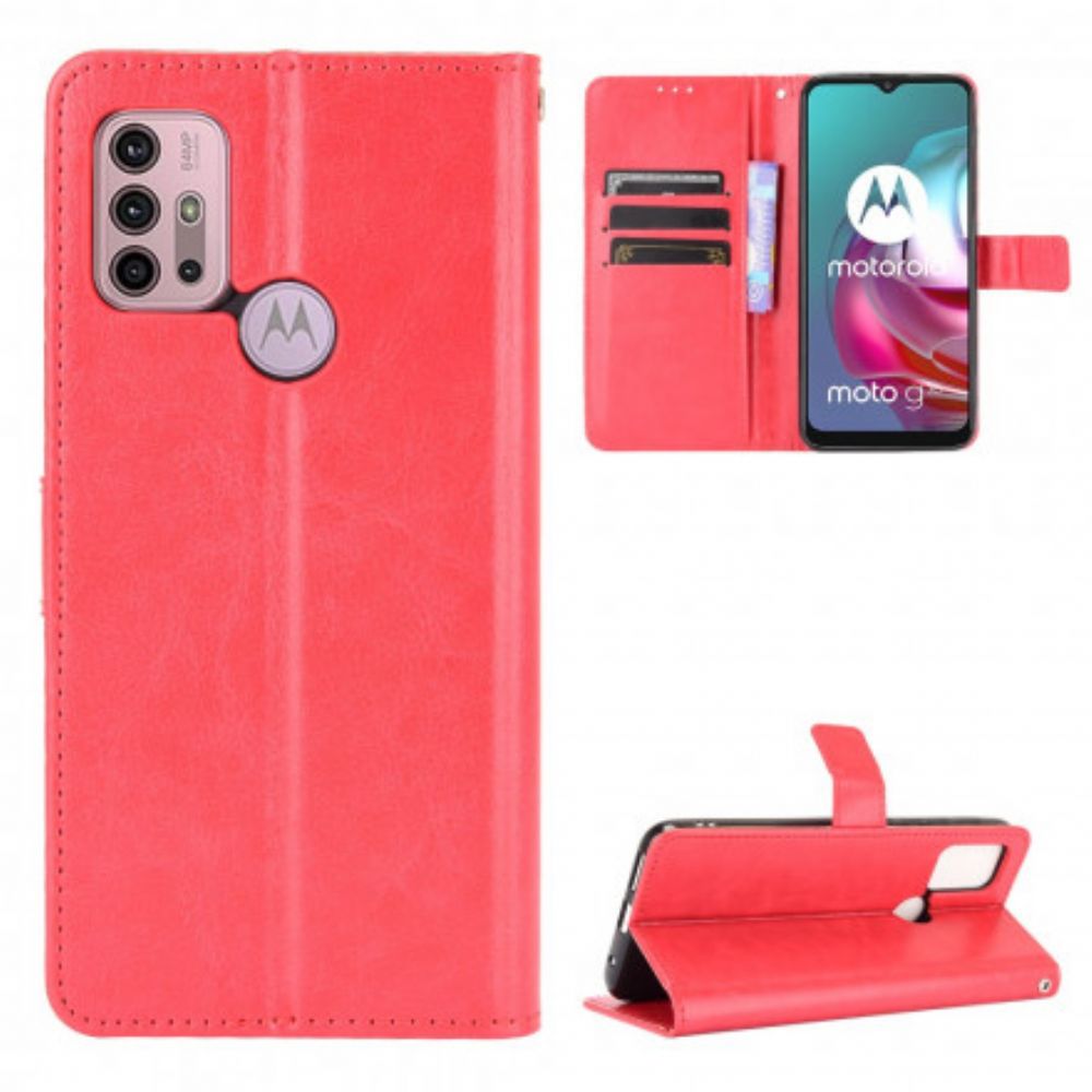 Folio-hoesje voor Moto G10 / G30 Flitsachtig Kunstleer