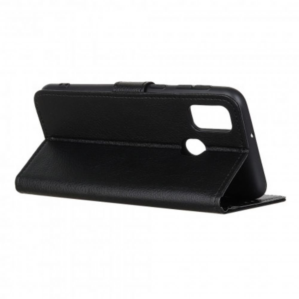 Folio-hoesje voor Moto G10 / G30 Traditioneel Litchi-kunstleer