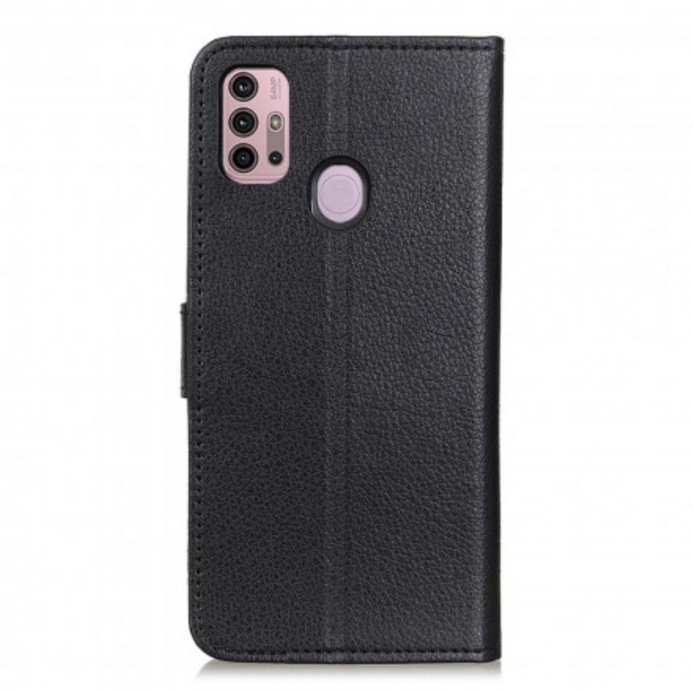 Folio-hoesje voor Moto G10 / G30 Traditioneel Litchi-kunstleer