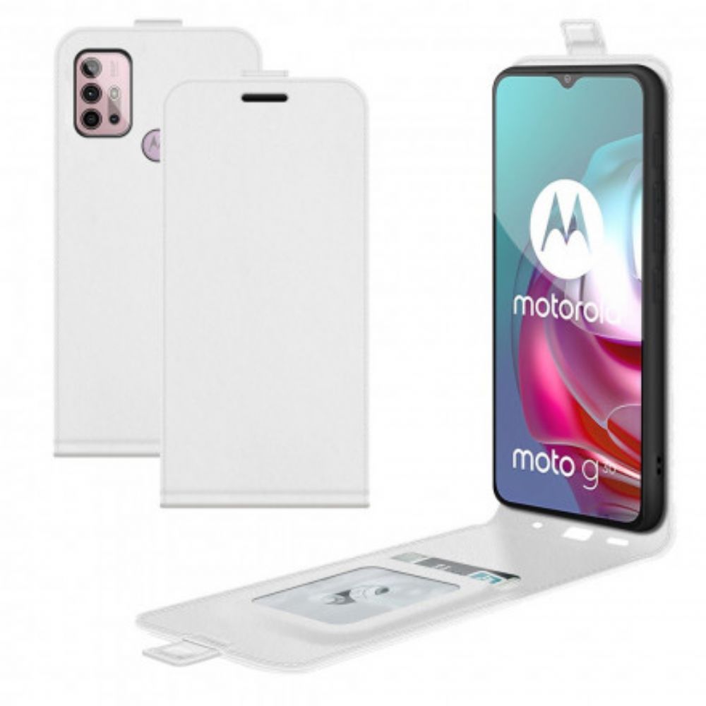 Leren Hoesje voor Moto G10 / G30 Folio-hoesje Verticaal Leereffect Met Flap